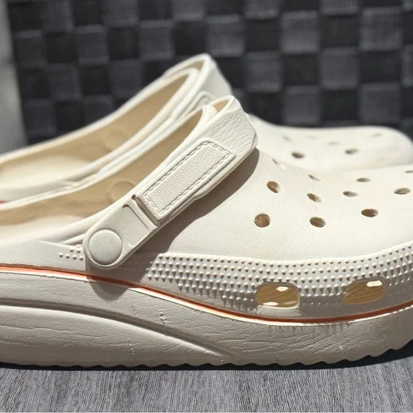 CROCS | Shoes | Crocs Cream Adjustable Strap Clogs | Poshmark display picture 3